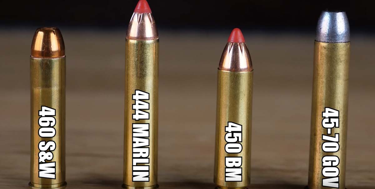Featured image for “Big Bore Cartridges Compared – 460 S&W vs 444 Marlin vs 450 BM vs 45-70 Govt”